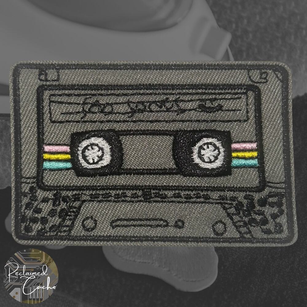 Gray Cassette Iron On Patch